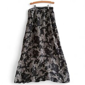 90’s Vintage Black Patterned Maxi Skirt Women’s Size 6